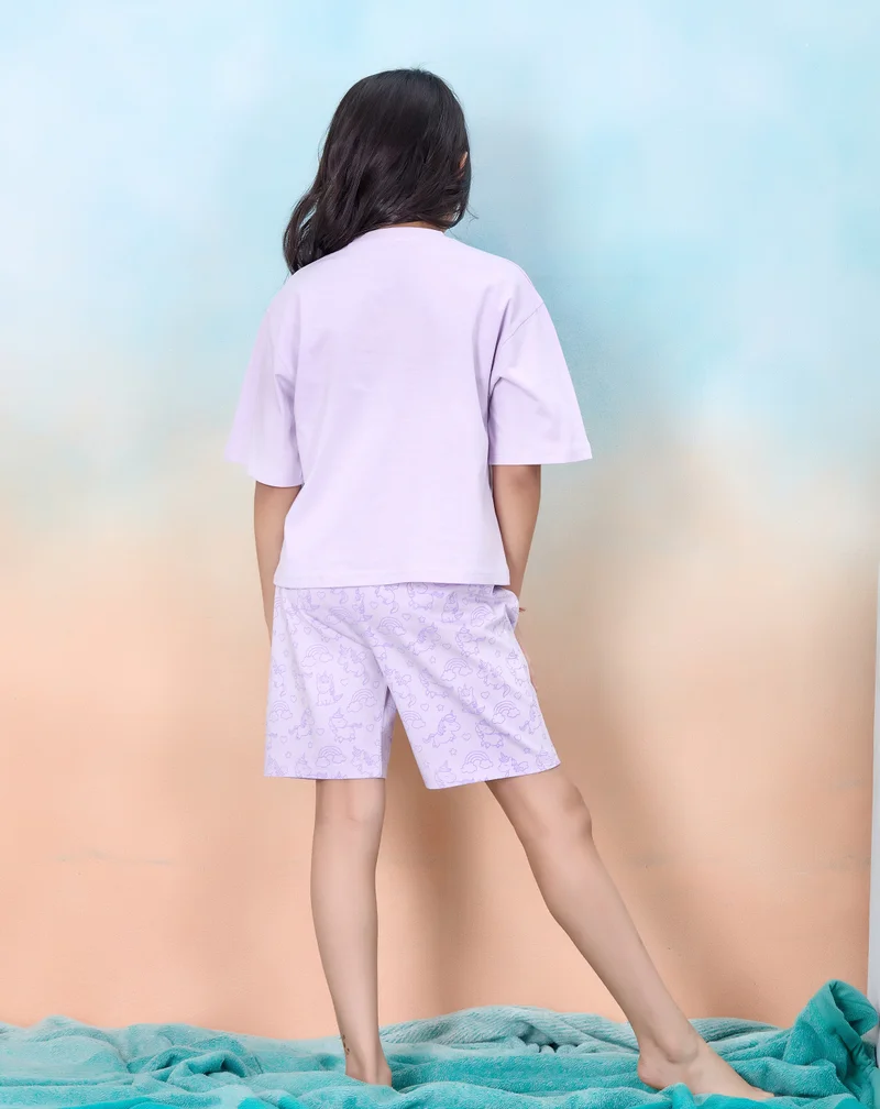 أرتيميا طقم بناتي قصير بطبعة حلم اليونيكورن